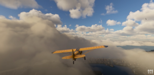 Scenery of Microsoft Flight simulator.