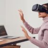 Woman Using Virtual Reality Goggles